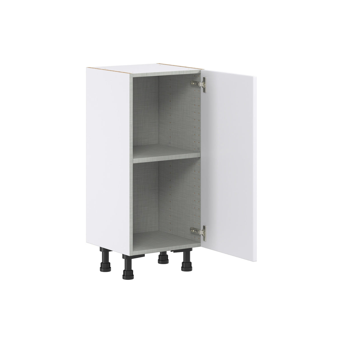 Hugo&Borg Lasalle 15-in W x 34.5-in H x 14-in D Bright White Slab Base Fully Assembled Cabinet (Flat Panel Slab Door Style)