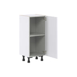 Hugo&Borg Lasalle 15-in W x 34.5-in H x 14-in D Bright White Slab Base Fully Assembled Cabinet (Flat Panel Slab Door Style)