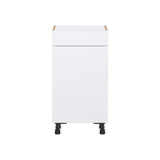 Hugo&Borg Lasalle 18-in W x 34.5-in H x 14-in D Bright White Slab 1-Drawer Base Fully Assembled Cabinet (Flat Panel Slab Style)