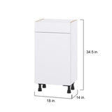 Hugo&Borg Lasalle 18-in W x 34.5-in H x 14-in D Bright White Slab 1-Drawer Base Fully Assembled Cabinet (Flat Panel Slab Style)