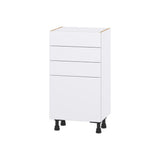 Hugo&Borg Lasalle 18-in W x 34.5-in H x 14-in D Bright White Slab 3-Drawers Base Fully Assembled Cabinet (Flat Panel Slab Style)