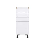 Hugo&Borg Lasalle 15-in W x 34.5-in H x 14-in D Bright White Slab 3-Drawers Base Fully Assembled Cabinet (Flat Panel Slab Style)