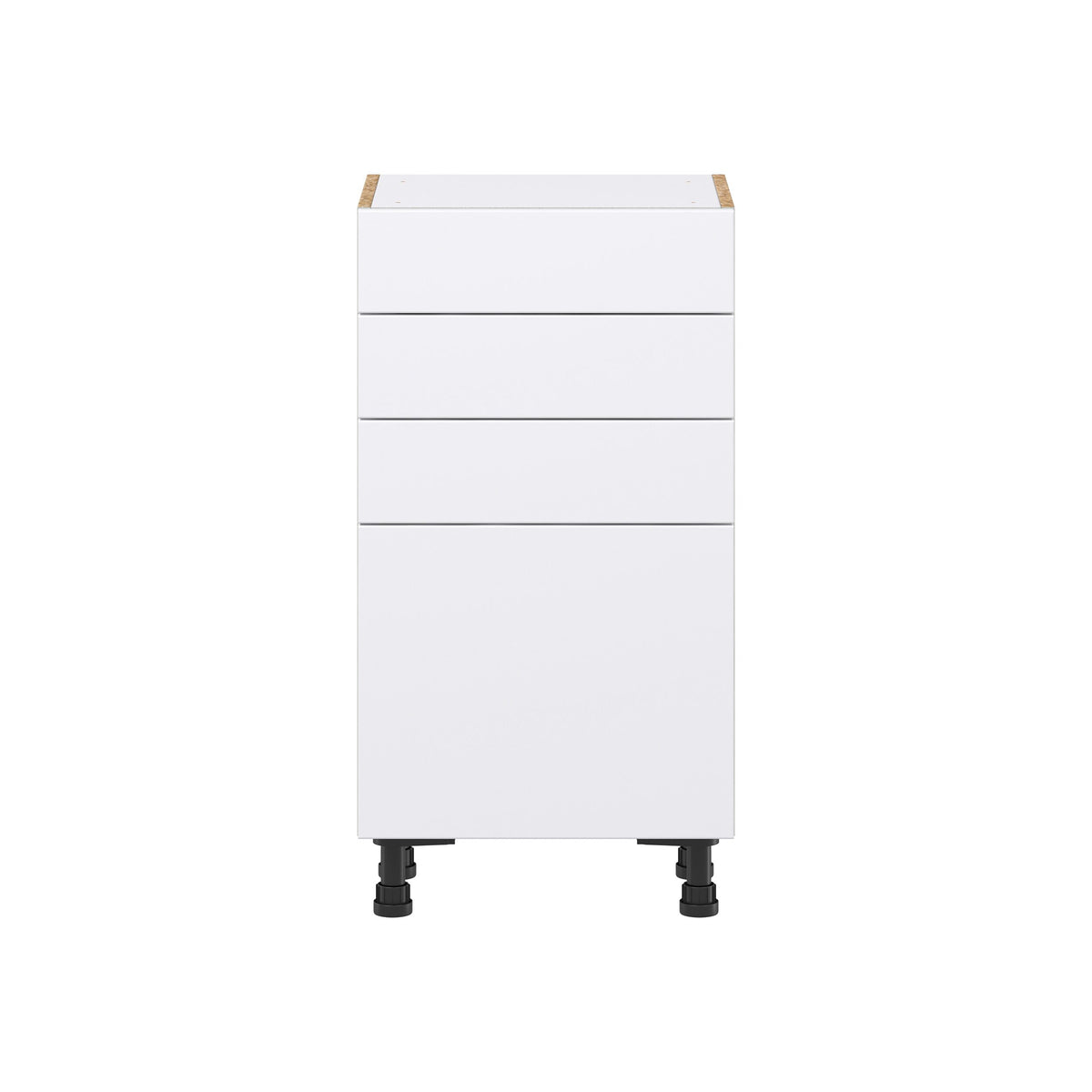 Hugo&Borg Lasalle 18-in W x 34.5-in H x 14-in D Bright White Slab 3-Drawers Base Fully Assembled Cabinet (Flat Panel Slab Style)