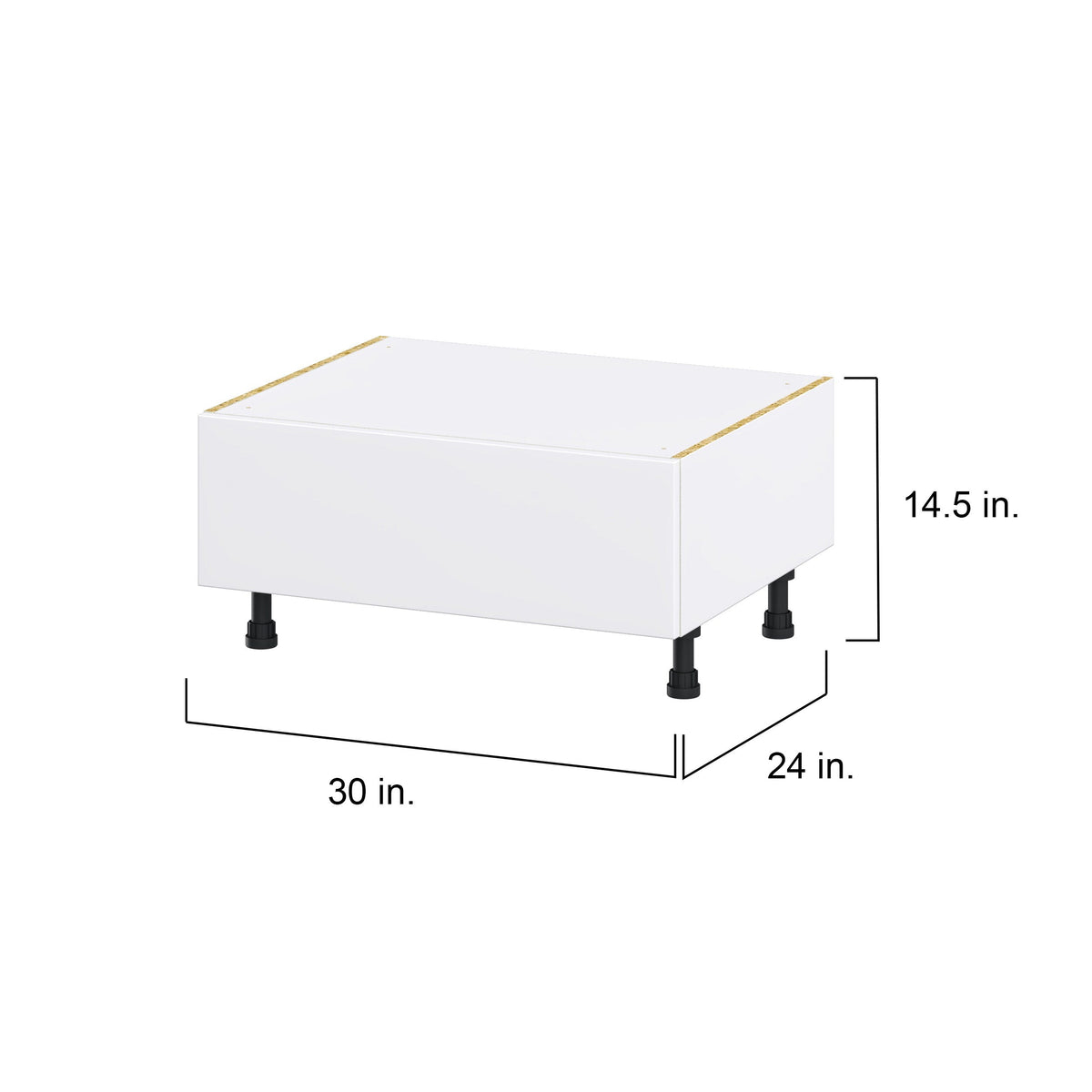 Hugo&Borg Lasalle 30-in W x 14.5-in H x 24-in D Bright White Slab 1-Drawer Base Fully Assembled Cabinet (Flat Panel Style)