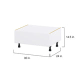 Hugo&Borg Lasalle 30-in W x 14.5-in H x 24-in D Bright White Slab 1-Drawer Base Fully Assembled Cabinet (Flat Panel Style)