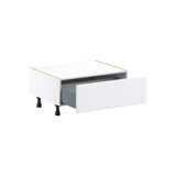 Hugo&Borg Lasalle 30-in W x 14.5-in H x 24-in D Bright White Slab 1-Drawer Base Fully Assembled Cabinet (Flat Panel Style)