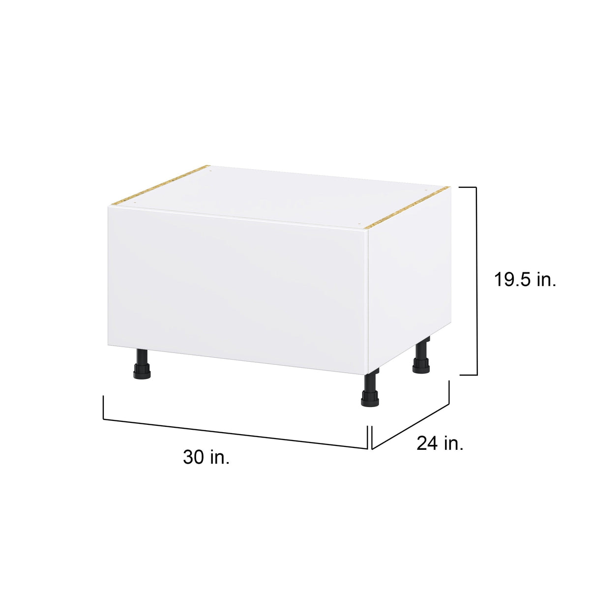 Hugo&Borg Lasalle 30-in W x 19.5-in H x 24-in D Bright White Slab 1-Drawer Base Fully Assembled Cabinet (Flat Panel Style)