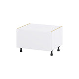 Hugo&Borg Lasalle 30-in W x 19.5-in H x 24-in D Bright White Slab 1-Drawer Base Fully Assembled Cabinet (Flat Panel Style)