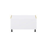 Hugo&Borg Lasalle 36-in W x 19.5-in H x 24-in D Bright White Slab 1-Drawer Base Fully Assembled Cabinet (Flat Panel Style)