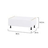 Hugo&Borg Lasalle 36-in W x 14.5-in H x 24-in D Bright White Slab 1-Drawer Base Fully Assembled Cabinet (Flat Panel Style)