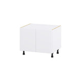 Hugo&Borg Lasalle 30-in W x 24.5-in H x 24-in D Bright White Slab Sink Base Fully Assembled Cabinet (Flat Panel Slab Style)