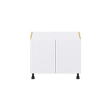 Hugo&Borg Lasalle 30-in W x 24.5-in H x 24-in D Bright White Slab Sink Base Fully Assembled Cabinet (Flat Panel Slab Style)