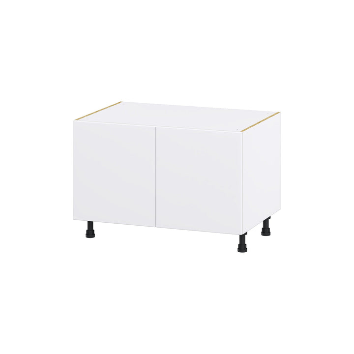 Hugo&Borg Lasalle 36-in W x 24.5-in H x 24-in D Bright White Slab Sink Base Fully Assembled Cabinet (Flat Panel Slab Style)