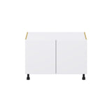 Hugo&Borg Lasalle 36-in W x 24.5-in H x 24-in D Bright White Slab Sink Base Fully Assembled Cabinet (Flat Panel Slab Style)
