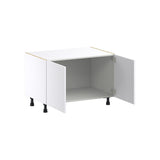 Hugo&Borg Lasalle 36-in W x 24.5-in H x 24-in D Bright White Slab Sink Base Fully Assembled Cabinet (Flat Panel Slab Style)