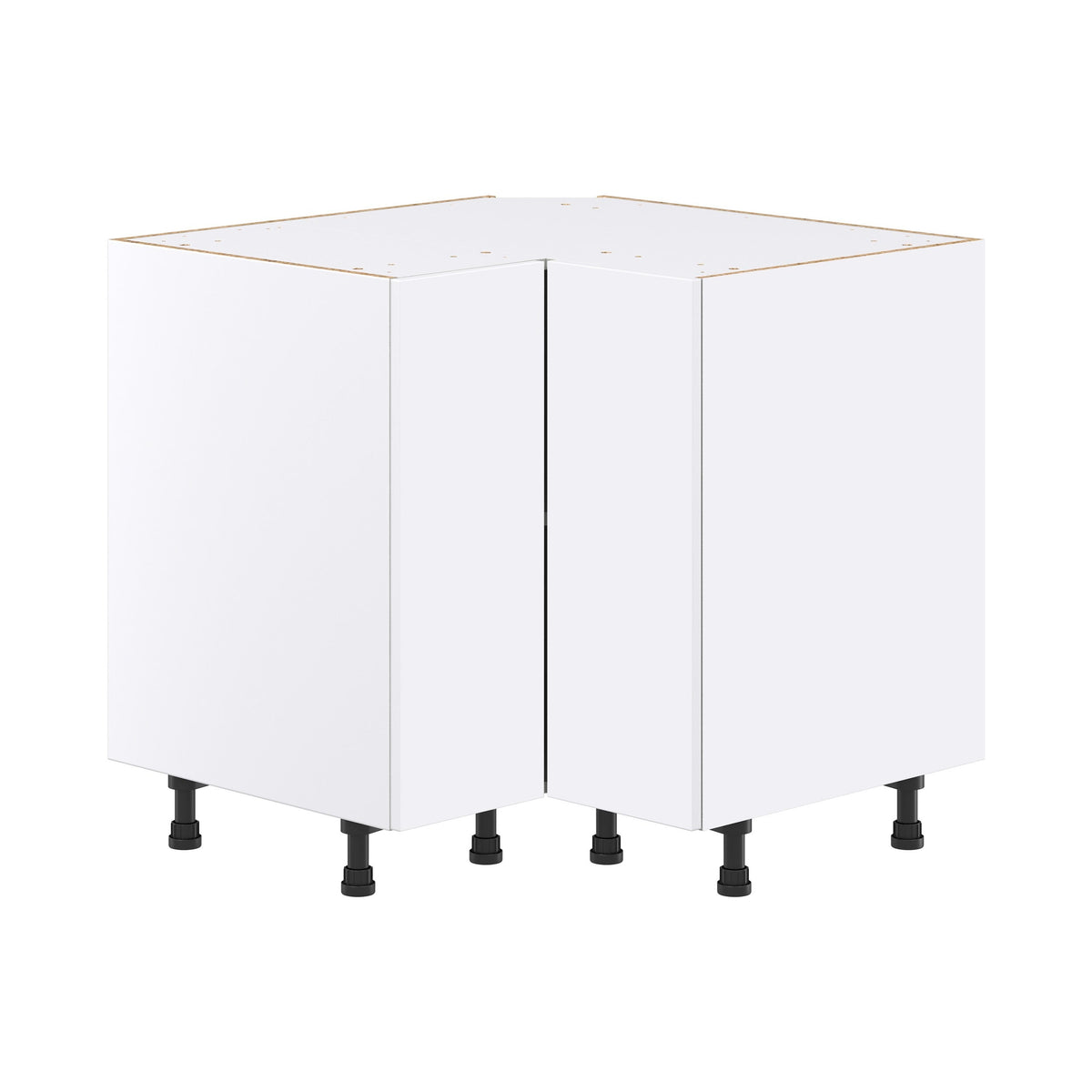 Hugo&Borg Lasalle 36-in W x 34.5-in H x 36-in D Bright White Slab L-shaped Corner Base Fully Assembled Cabinet (Flat Panel Slab Style)