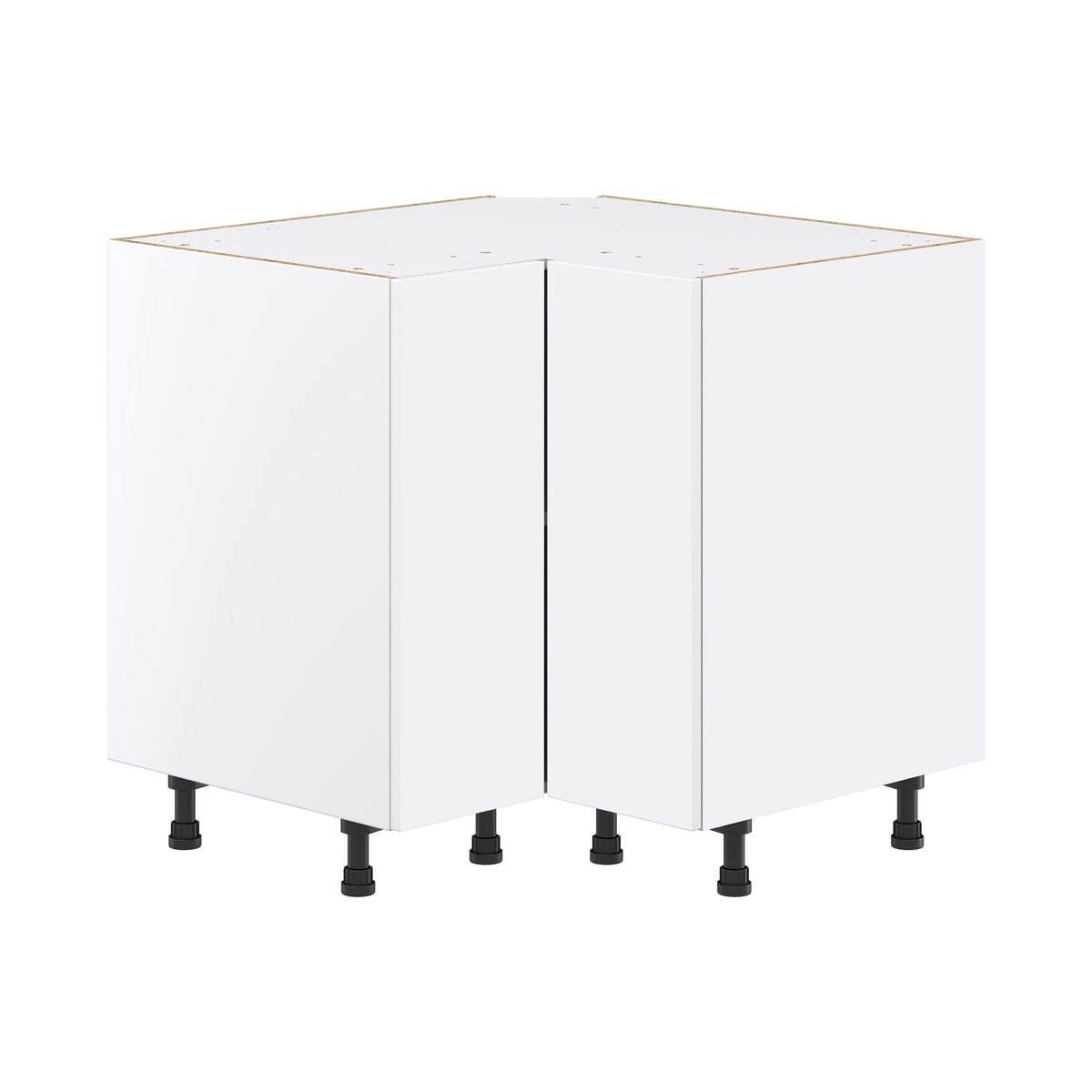 Hugo&Borg Lasalle 36-in W x 34.5-in H x 36-in D Bright White Slab Lazy Susan Corner Base Fully Assembled Cabinet (Flat Panel Slab Style)