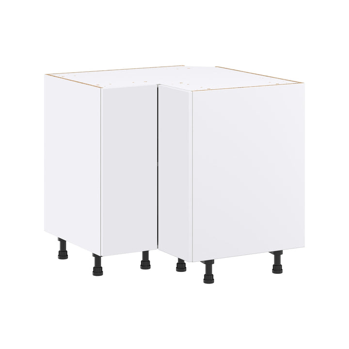 Hugo&Borg Lasalle 36-in W x 34.5-in H x 36-in D Bright White Slab L-shaped Corner Base Fully Assembled Cabinet (Flat Panel Slab Style)