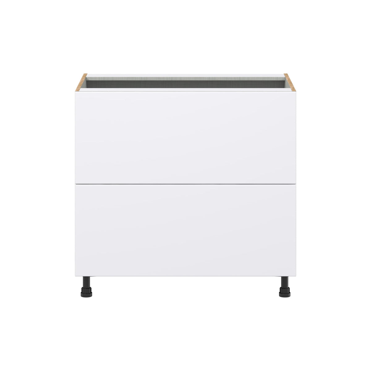 Hugo&Borg Lasalle 36-in W x 34.5-in H x 24-in D Bright White Slab 3-Drawer Base Fully Assembled Cabinet (Flat Panel Style)