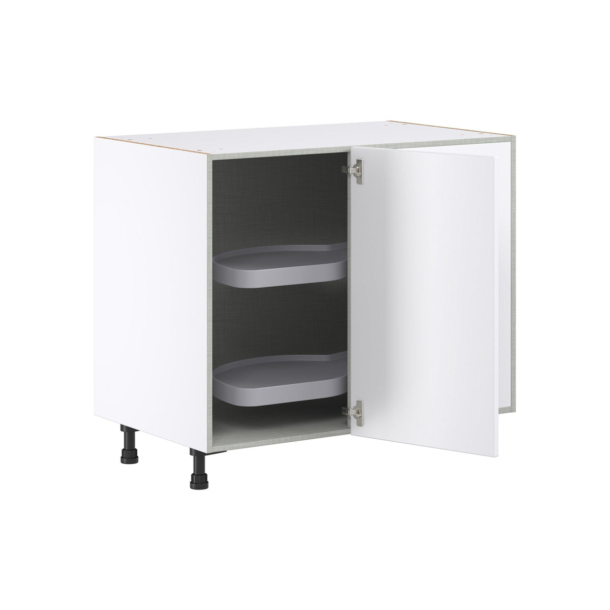 Hugo&Borg Lasalle 39-in W x 34.5-in H x 25-in D Bright White Slab Blind Corner Base Fully Assembled Cabinet (Flat Panel Slab Style)