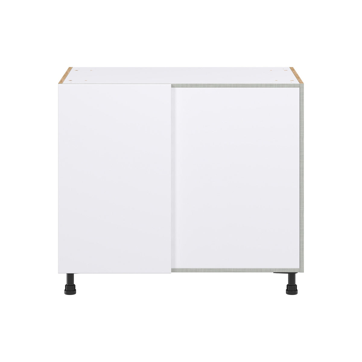 Hugo&Borg Lasalle 39-in W x 34.5-in H x 25-in D Bright White Slab Blind Corner Base Fully Assembled Cabinet (Flat Panel Slab Style)