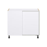 Hugo&Borg Lasalle 39-in W x 34.5-in H x 25-in D Bright White Slab Blind Corner Base Fully Assembled Cabinet (Flat Panel Slab Style)