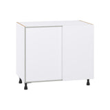 Hugo&Borg Lasalle 39-in W x 34.5-in H x 24-in D Bright White Slab Blind Corner Base Fully Assembled Cabinet (Flat Panel Slab Style)