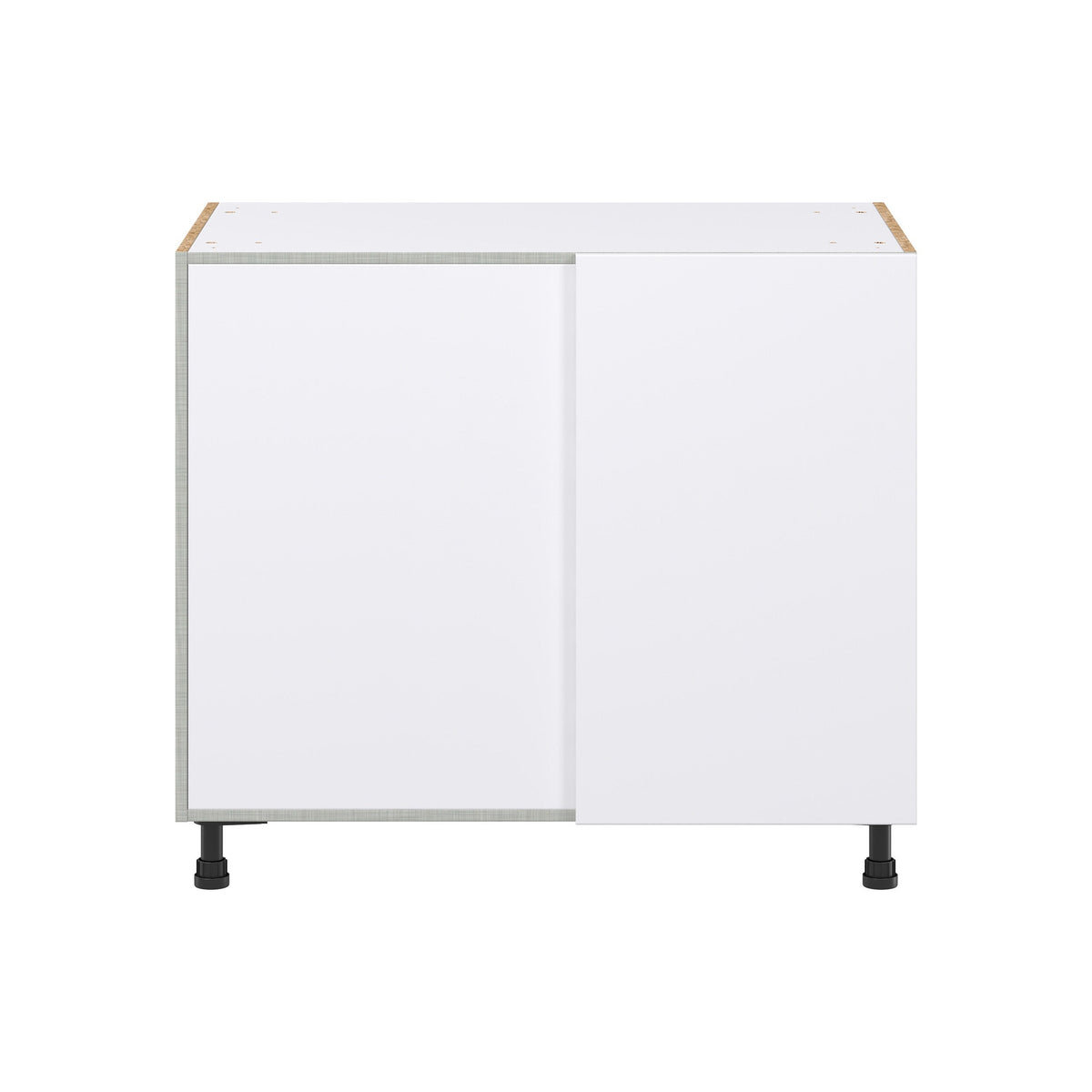 Hugo&Borg Lasalle 39-in W x 34.5-in H x 24-in D Bright White Slab Blind Corner Base Fully Assembled Cabinet (Flat Panel Slab Style)