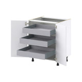Hugo&Borg Lasalle 27-in W x 34.5-in H x 24-in D Bright White Slab 3-Drawers Base Fully Assembled Cabinet (Flat Panel Slab Style)