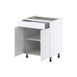 Hugo&Borg Lasalle 27-in W x 34.5-in H x 24-in D Bright White Slab 1-Drawer Base Fully Assembled Cabinet (Flat Panel Slab Style)