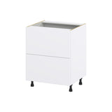 Hugo&Borg Lasalle 27-in W x 34.5-in H x 24-in D Bright White Slab 2-Drawer Base Fully Assembled Cabinet (Flat Panel Style)