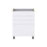 Hugo&Borg Lasalle 27-in W x 34.5-in H x 24-in D Bright White Slab 4-Drawer Base Fully Assembled Cabinet (Flat Panel Style)