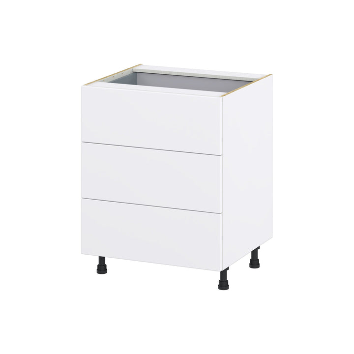 Hugo&Borg Lasalle 27-in W x 34.5-in H x 24-in D Bright White Slab 4-Drawer Base Fully Assembled Cabinet (Flat Panel Style)