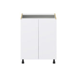 Hugo&Borg Lasalle 27-in W x 34.5-in H x 24-in D Bright White Slab Sink Base Fully Assembled Cabinet (Flat Panel Slab Style)