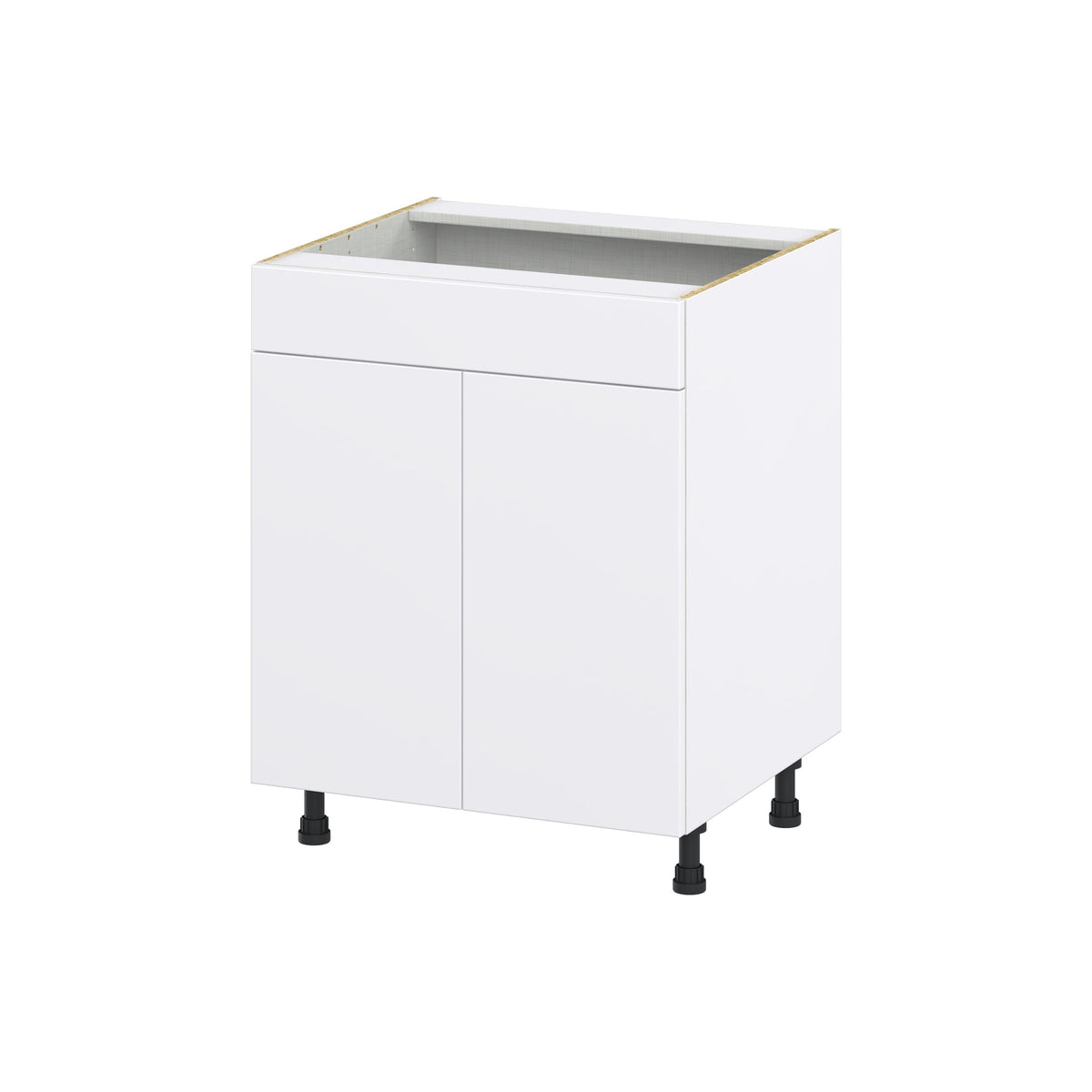 Hugo&Borg Lasalle 27-in W x 34.5-in H x 24-in D Bright White Slab Sink Base Fully Assembled Cabinet (Flat Panel Slab Style)