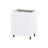 Hugo&Borg Lasalle 27-in W x 34.5-in H x 24-in D Bright White Slab Sink Base Fully Assembled Cabinet (Flat Panel Slab Style)