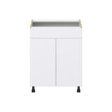 Hugo&Borg Lasalle 27-in W x 34.5-in H x 24-in D Bright White Slab Sink Base Fully Assembled Cabinet (Flat Panel Slab Style)