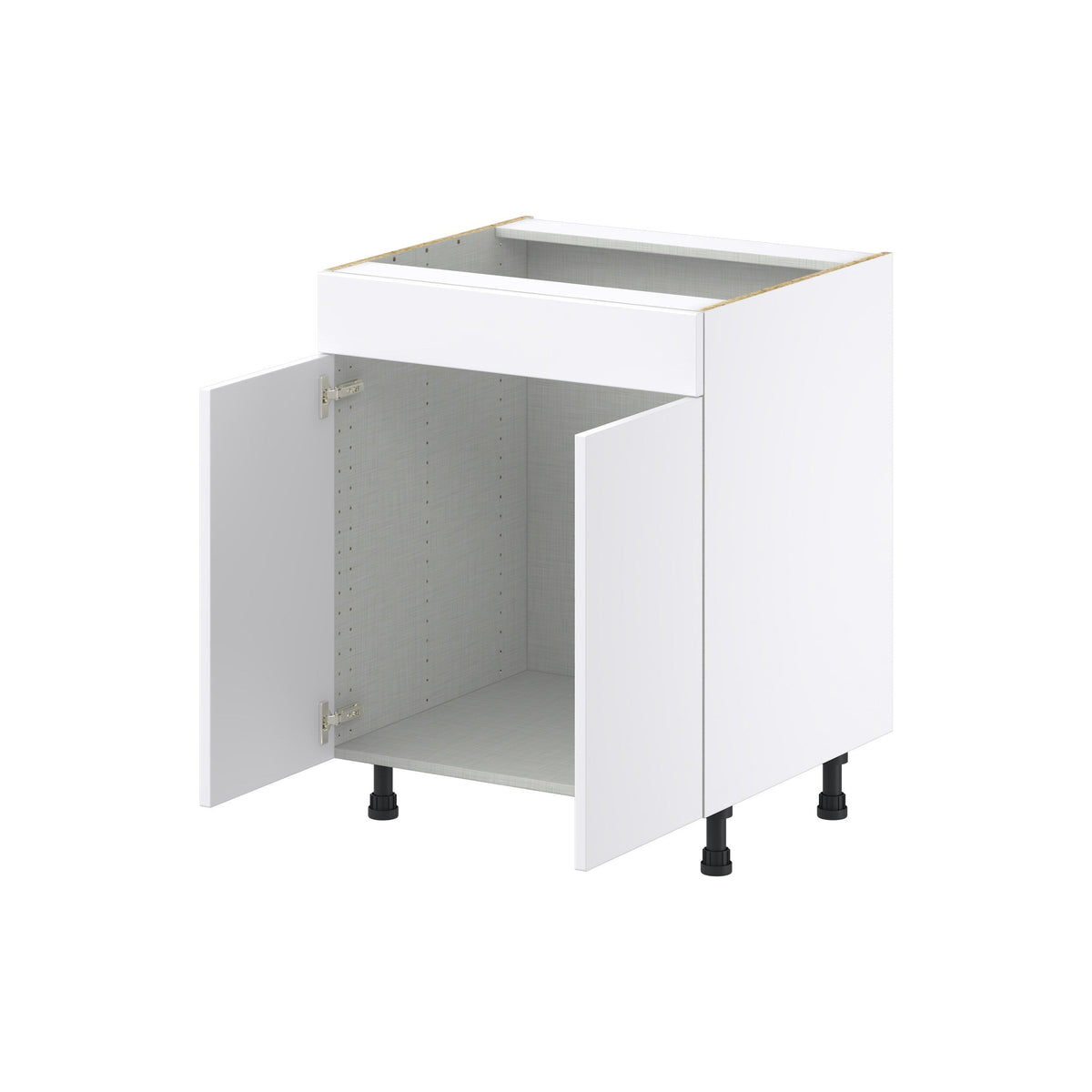 Hugo&Borg Lasalle 27-in W x 34.5-in H x 24-in D Bright White Slab Sink Base Fully Assembled Cabinet (Flat Panel Slab Style)