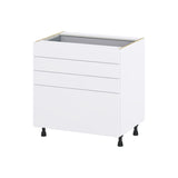 Hugo&Borg Lasalle 33-in W x 34.5-in H x 24-in D Bright White Slab 4-Drawer Base Fully Assembled Cabinet (Flat Panel Style)