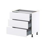 Hugo&Borg Lasalle 33-in W x 34.5-in H x 24-in D Bright White Slab 4-Drawer Base Fully Assembled Cabinet (Flat Panel Style)