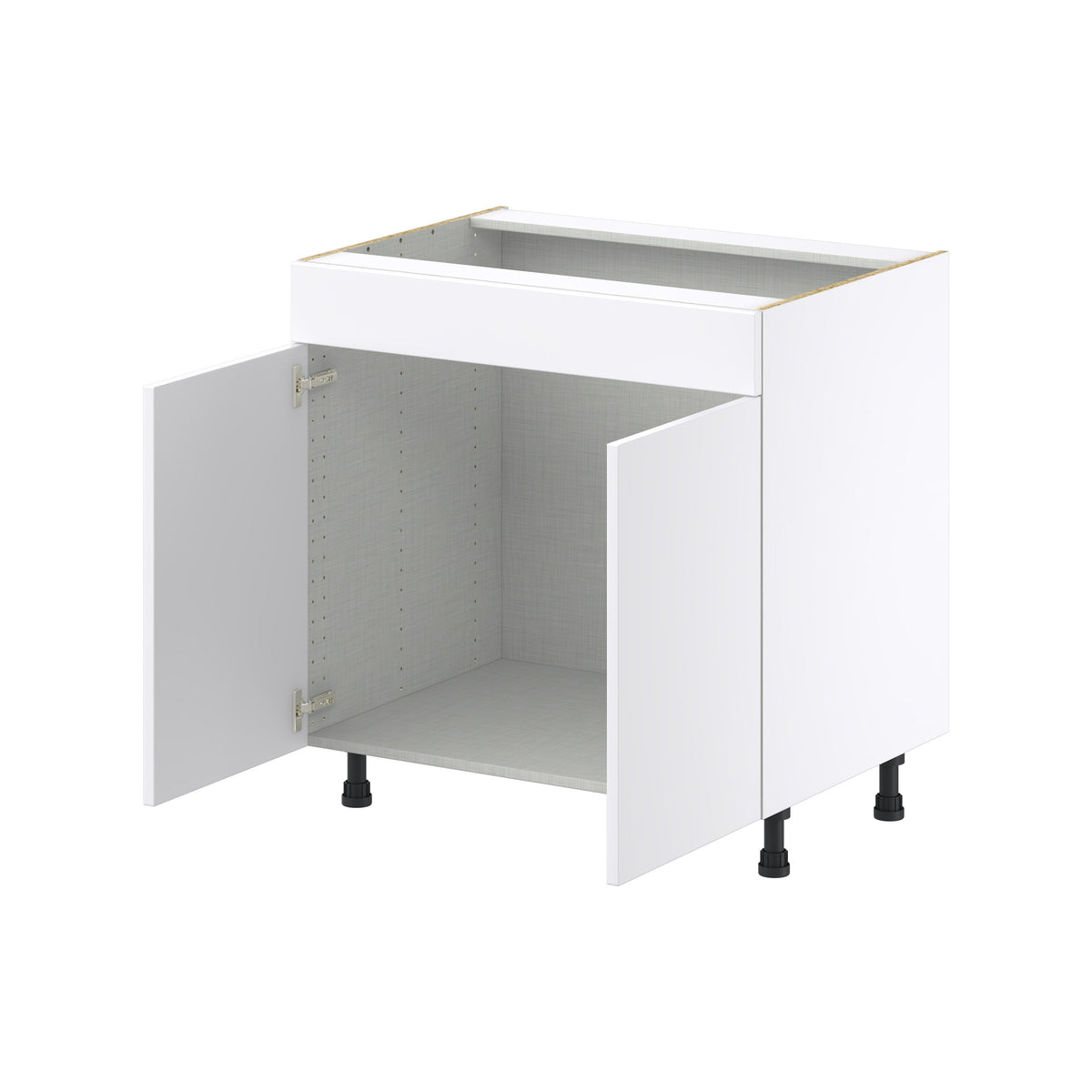 Hugo&Borg Lasalle 33-in W x 34.5-in H x 24-in D Bright White Slab Sink Base Fully Assembled Cabinet (Flat Panel Slab Style)