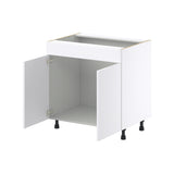 Hugo&Borg Lasalle 33-in W x 34.5-in H x 24-in D Bright White Slab Sink Base Fully Assembled Cabinet (Flat Panel Slab Style)