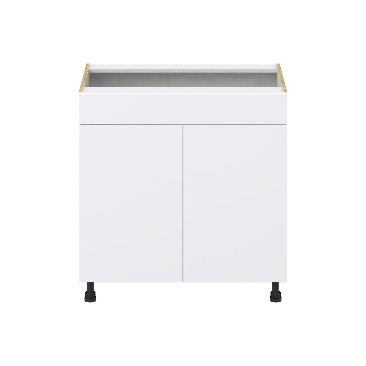 Hugo&Borg Lasalle 33-in W x 34.5-in H x 24-in D Bright White Slab Sink Base Fully Assembled Cabinet (Flat Panel Slab Style)