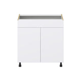 Hugo&Borg Lasalle 33-in W x 34.5-in H x 24-in D Bright White Slab Sink Base Fully Assembled Cabinet (Flat Panel Slab Style)