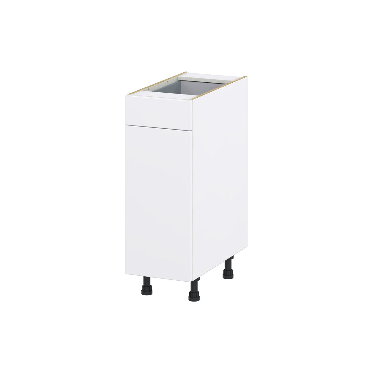 Hugo&Borg Lasalle 12-in W x 34.5-in H x 24-in D Bright White Slab 1-Drawer Base Fully Assembled Cabinet (Flat Panel Slab Style)