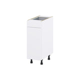 Hugo&Borg Lasalle 12-in W x 34.5-in H x 24-in D Bright White Slab 1-Drawer Base Fully Assembled Cabinet (Flat Panel Slab Style)