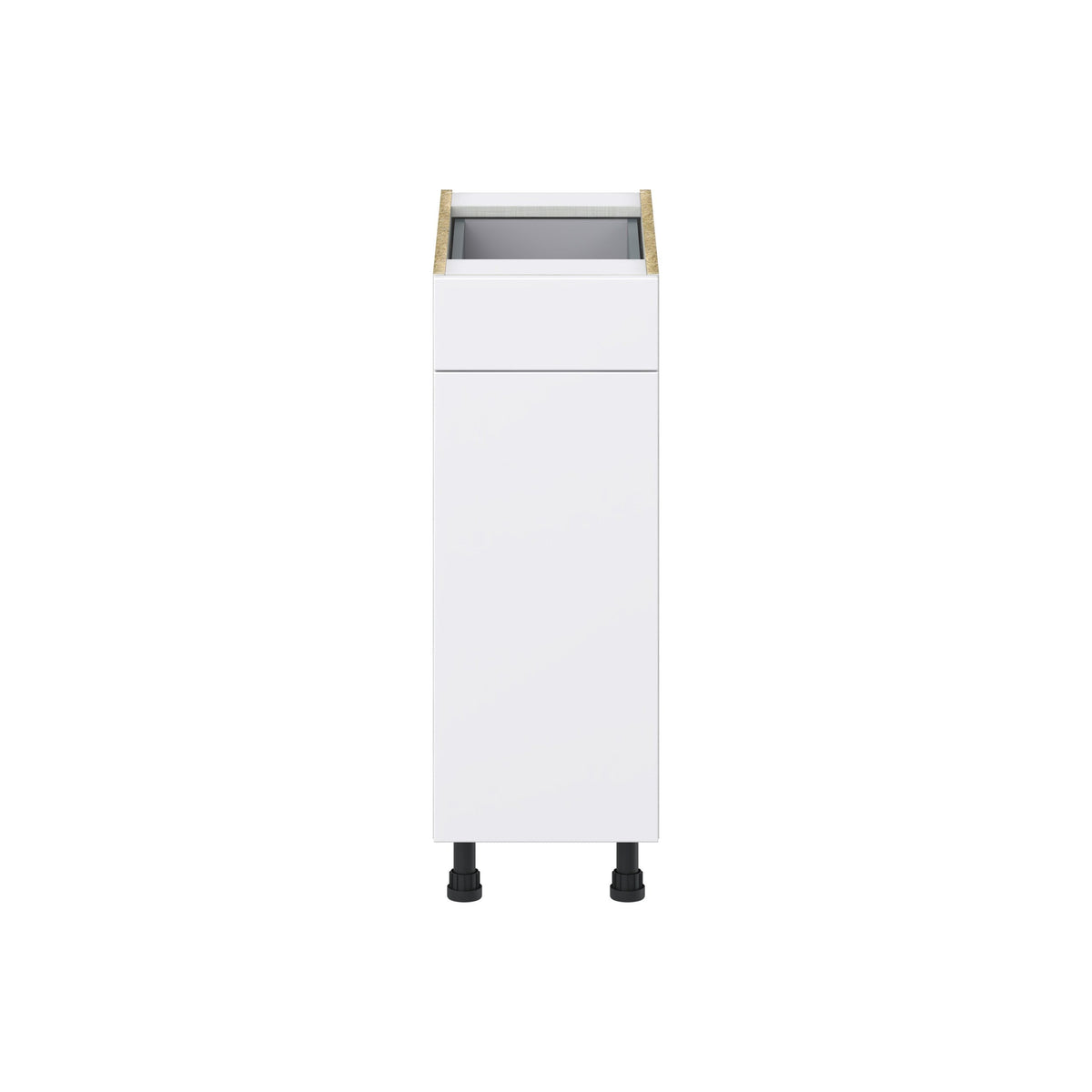 Hugo&Borg Lasalle 12-in W x 34.5-in H x 24-in D Bright White Slab 1-Drawer Base Fully Assembled Cabinet (Flat Panel Slab Style)