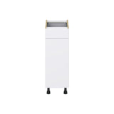 Hugo&Borg Lasalle 12-in W x 34.5-in H x 24-in D Bright White Slab 1-Drawer Base Fully Assembled Cabinet (Flat Panel Slab Style)