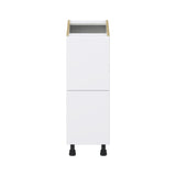 Hugo&Borg Lasalle 12-in W x 34.5-in H x 24-in D Bright White Slab 2-Drawer Base Fully Assembled Cabinet (Flat Panel Style)