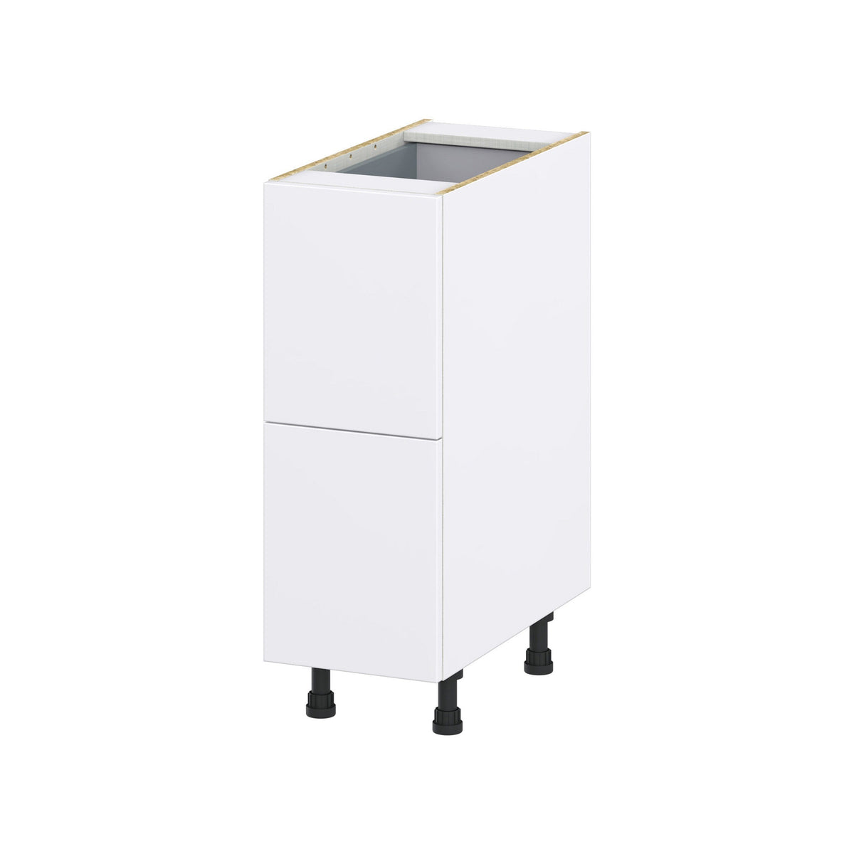 Hugo&Borg Lasalle 12-in W x 34.5-in H x 24-in D Bright White Slab 3-Drawer Base Fully Assembled Cabinet (Flat Panel Style)